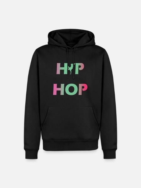 HipHop - Männer Premium Bio Hoodie - Schwarz