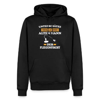 Fliegenfischen Fischen Angler Geschenk - Männer Premium Bio Hoodie - Schwarz - Vorne - Nico (187cm)