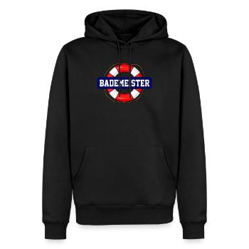 Bademeister - Männer Premium Bio Hoodie - Schwarz - Vorne - Nico (187cm)