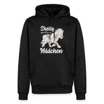 Cadeau d'équitation poney cheval Shetty girl rider - Sweat à capuche Premium bio Homme - noir - Devant - Nico (187cm)