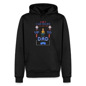 j'ai nivelé mon père | Jeu du futur père - Sweat à capuche Premium bio Homme - noir - Devant - Nico (187cm)