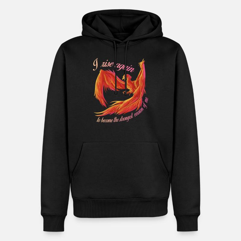 Phoenix des cendres, oiseau, créature mythique, renouvellement - Sweat à capuche Premium bio Homme - noir