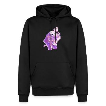 l'éléphant - Sweat à capuche Premium bio Homme - noir - Devant - Nico (187cm)