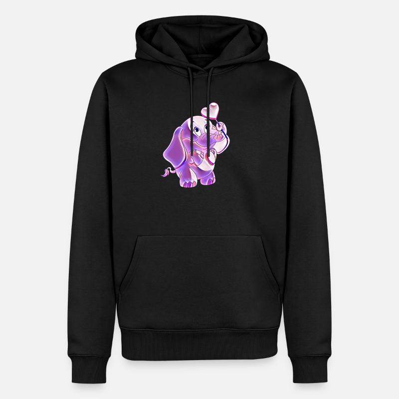 l'éléphant - Sweat à capuche Premium bio Homme - noir