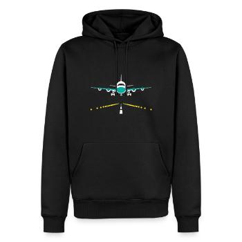 Avion. - Sweat à capuche Premium bio Homme - noir - Devant - Nico (187cm)