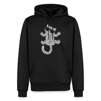 Chat amoureux des chats chat maman cadeau drôle - Sweat à capuche Premium bio Homme - noir - Devant - Nico (187cm)