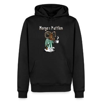 Lustiges Morgen Mufflon Morgenmuffel Kaffee - Männer Premium Bio Hoodie - Schwarz - Vorne - Nico (187cm)