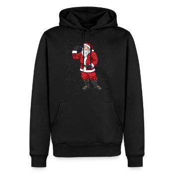 Funny darts santa claus gift darts player - Men’s Premium Organic Hoodie - black - Front - Nico (187cm)