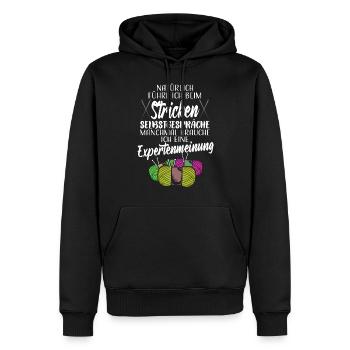 Stricken Häkeln Handarbeiten Spruch Strickerin - Männer Premium Bio Hoodie - Schwarz - Vorne - Nico (187cm)