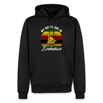 Zimbabwe - Sweat à capuche Premium bio Homme - noir - Devant - Nico (187cm)