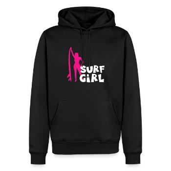 Fille de surf - Sweat à capuche Premium bio Homme - noir - Devant - Nico (187cm)