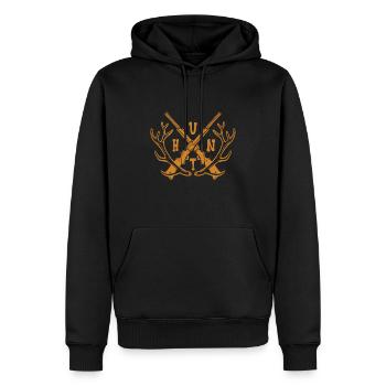 Cadeaux de chasse - Sweat à capuche Premium bio Homme - noir - Devant - Nico (187cm)