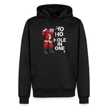 Funny Ho Ho Hole In One Golf Christmas - Men’s Premium Organic Hoodie - black - Front - Nico (187cm)