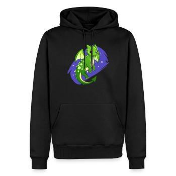 Süßer grüner Baby Drache Kinder Cartoon Humor - Männer Premium Bio Hoodie - Schwarz - Vorne - Nico (187cm)