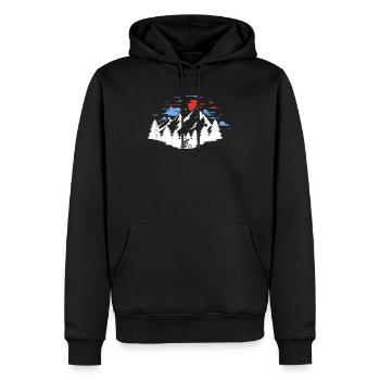 Fahrrad fahren in den Bergen - Urlaub - Männer Premium Bio Hoodie - Schwarz - Vorne - Nico (187cm)