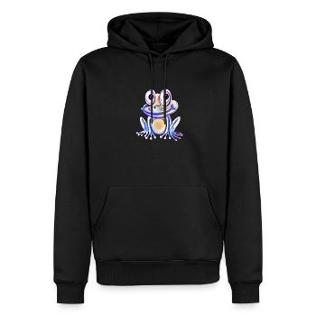 grenouille - Sweat à capuche Premium bio Homme - noir - Devant - Nico (187cm)