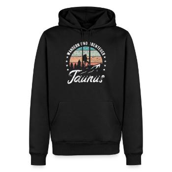 Wandern Taunus - Männer Premium Bio Hoodie - Schwarz - Vorne - Nico (187cm)