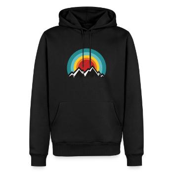 Berge - Männer Premium Bio Hoodie - Schwarz - Vorne - Nico (187cm)