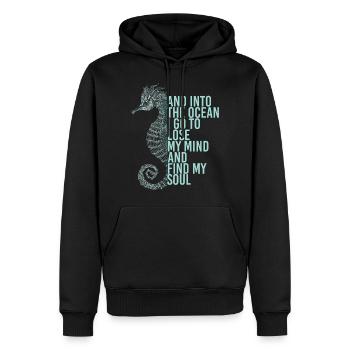 Into The Ocean I Go To Lose My Mind Find My Soul - Men’s Premium Organic Hoodie - black - Front - Nico (187cm)