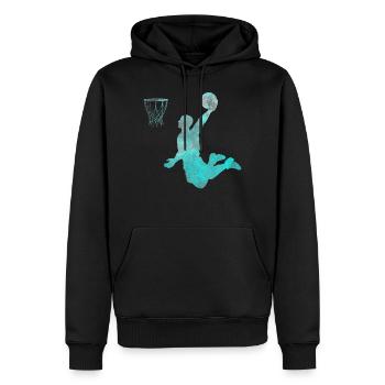 Basketball Dunking Geschenk Basketballspieler - Männer Premium Bio Hoodie - Schwarz - Vorne - Nico (187cm)