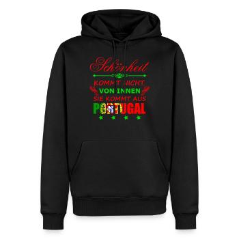 Portugal, Portugal Flagge,Portugiesisch, - Männer Premium Bio Hoodie - Schwarz - Vorne - Nico (187cm)
