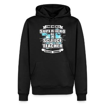 Professeur de sciences T-shirt Professeur de sciences de super-héros - Sweat à capuche Premium bio Homme - noir - Devant - Nico (187cm)