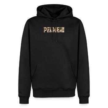 Pelmeni - Sweat à capuche Premium bio Homme - noir - Devant - Nico (187cm)