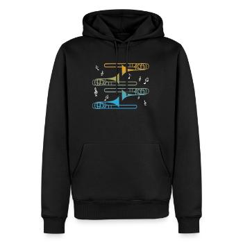Posaune - Männer Premium Bio Hoodie - Schwarz - Vorne - Nico (187cm)