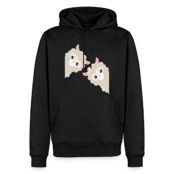 Cadeau drôle de lama alpaga - Sweat à capuche Premium bio Homme - noir - Devant - Nico (187cm)