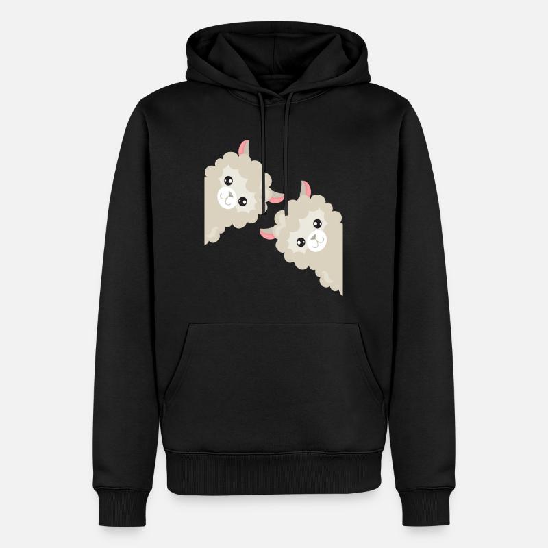 Cadeau drôle de lama alpaga - Sweat à capuche Premium bio Homme - noir