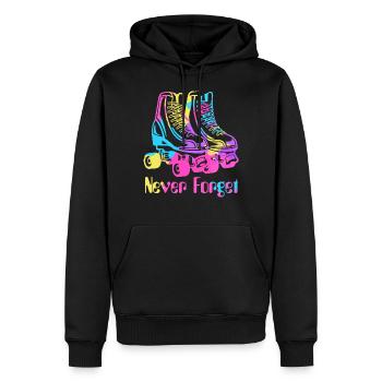 Rollschuhe Never Forget 90er Neunziger Retro - Männer Premium Bio Hoodie - Schwarz - Vorne - Nico (187cm)