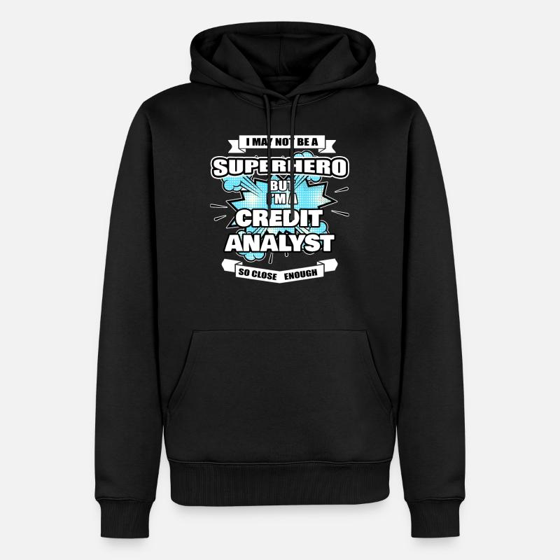 Analyste de crédit Gift Superhero Analyste de crédit - Sweat à capuche Premium bio Homme - noir