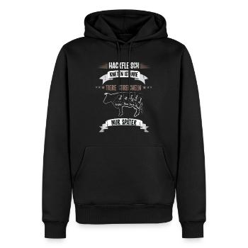 Metzger Fleischer Schlachter Fleischermeister - Männer Premium Bio Hoodie - Schwarz - Vorne - Nico (187cm)