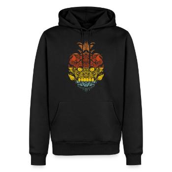 Maori Aztèque Tattoo Samoan - Sweat à capuche Premium bio Homme - noir - Devant - Nico (187cm)