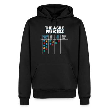 Agile Process Kanban project process management - Men’s Premium Organic Hoodie - black - Front - Nico (187cm)