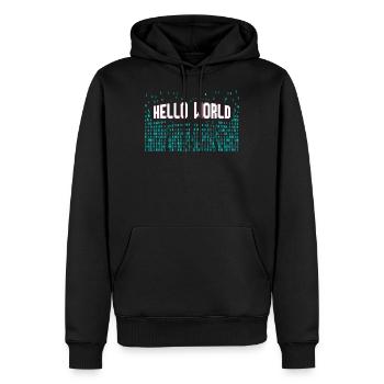Hello World Computer Scientist Gift - Männer Premium Bio Hoodie - Schwarz - Vorne - Nico (187cm)