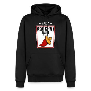 Spicy Hot Chili Sauce - Scharfe Chilischote - Männer Premium Bio Hoodie - Schwarz - Vorne - Nico (187cm)