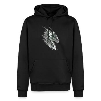 Dragon - Men’s Premium Organic Hoodie - black - Front - Nico (187cm)