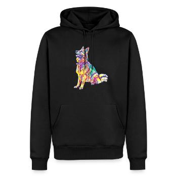 Berger allemand - Sweat à capuche Premium bio Homme - noir - Devant - Nico (187cm)