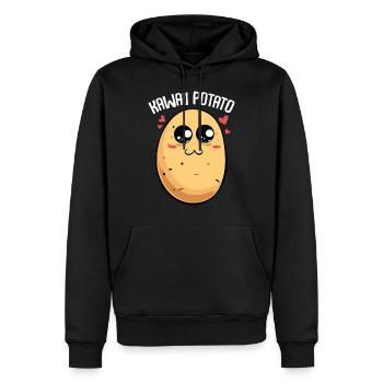 Mignon anime kawaii potato manga legumes - Sweat à capuche Premium bio Homme - noir - Devant - Nico (187cm)