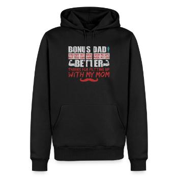 Stiefvater - Männer Premium Bio Hoodie - Schwarz - Vorne - Nico (187cm)