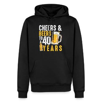 40. Geburtstagsgeschenke Trinkhemd für Männer oder - Männer Premium Bio Hoodie - Schwarz - Vorne - Nico (187cm)
