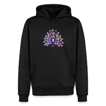 Peacock - Men’s Premium Organic Hoodie - black - Front - Nico (187cm)