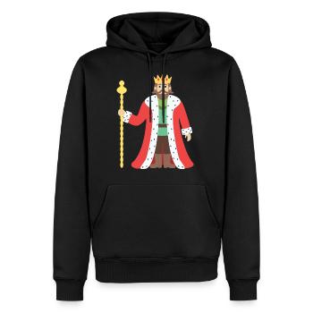 Roi - Sweat à capuche Premium bio Homme - noir - Devant - Nico (187cm)