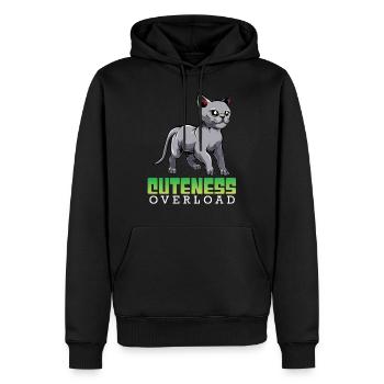 Russisch Blau Cuteness Overload Kawaii Katze - Männer Premium Bio Hoodie - Schwarz - Vorne - Nico (187cm)