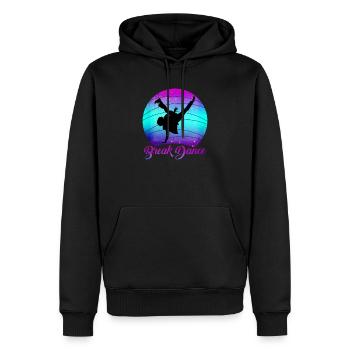 Breakdance - Sweat à capuche Premium bio Homme - noir - Devant - Nico (187cm)
