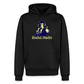 Les médias sociaux sont faux - Sweat à capuche Premium bio Homme - noir - Devant - Nico (187cm)