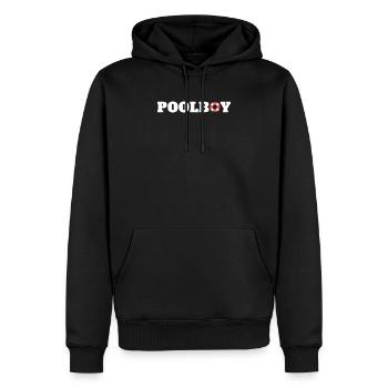 Baden Outfit Poolboy Rettungsschwimmer Bademeister - Männer Premium Bio Hoodie - Schwarz - Vorne - Nico (187cm)