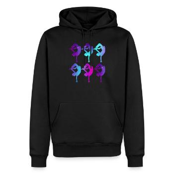 Danseurs de breakdance - Sweat à capuche Premium bio Homme - noir - Devant - Nico (187cm)
