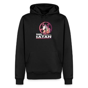 Gloire à Satan - Sweat à capuche Premium bio Homme - noir - Devant - Nico (187cm)